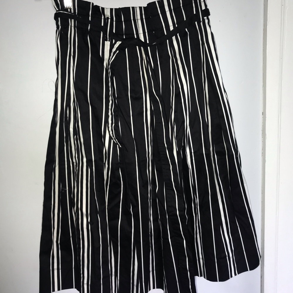 H&M black and white striped skirt, tea length, never worn new with tags